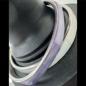 Silver and shell bangles (2)